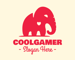 Red Elephant Heart logo design