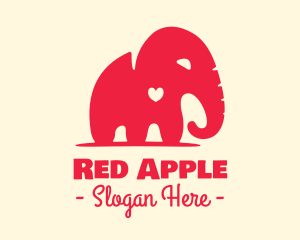 Red - Red Elephant Heart logo design