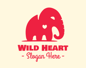 Red Elephant Heart logo design