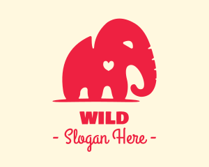 Red Elephant Heart logo design