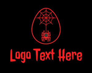 Cobweb - Red Spider Web Egg logo design