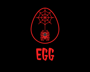 Red Spider Web Egg logo design