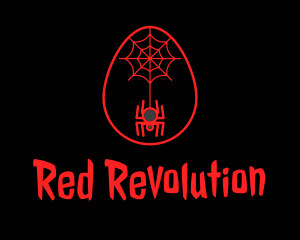 Red Spider Web Egg logo design