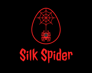 Tarantula - Red Spider Web Egg logo design