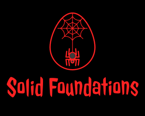 Arachnid - Red Spider Web Egg logo design
