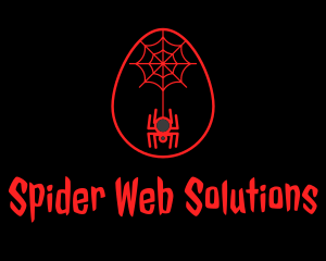 Arachnid - Red Spider Web Egg logo design