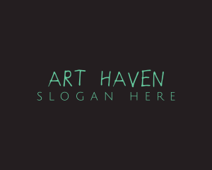 Green Handwriting Art logo design