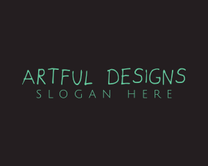 Green Handwriting Art logo design