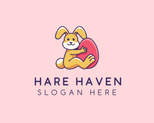 Big Easter Bunny Egg logo design