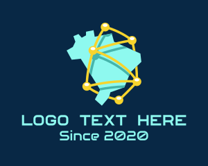 Telecommunications - Brazil Tech Network logo design