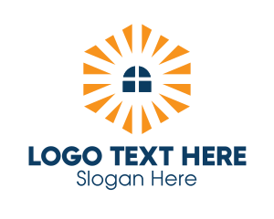 Contractor - Window Sunburst Polygonal logo design