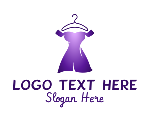 Dress Rental - Purple Formal Dress logo design