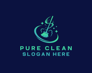 Cleaning Sanitation Mop logo design