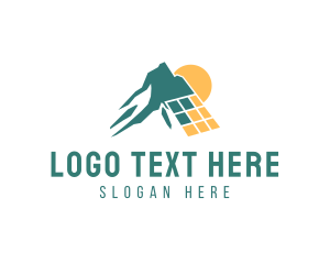 Power Provider - Solar Energy Mountain logo design