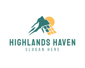 Highlands - Solar Energy Mountain logo design