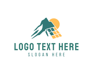 Mountain Peak - Solar Energy Mountain logo design