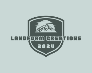 Landform - Mountain Hiking Adventure logo design