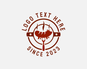 Fork - Grilled Pork Hot Dog logo design