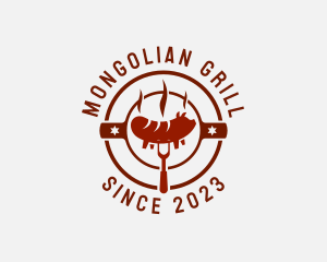 Grilled Pork Hot Dog logo design