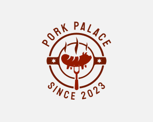 Grilled Pork Hot Dog logo design