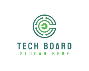 Motherboard - Business Tech Letter C logo design