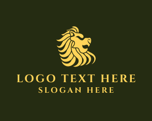 Lion - Gold Merlion Mane logo design