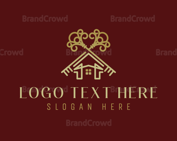 Premium Vintage Home Key Logo