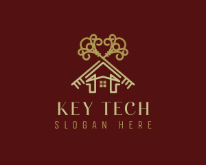 Premium Vintage Home Key logo design