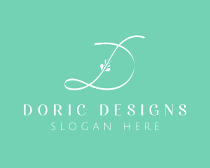 Floral Letter D logo design