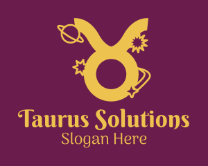 Gold Taurus Zodiac  logo design