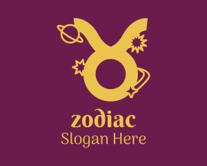 Gold Taurus Zodiac  logo design