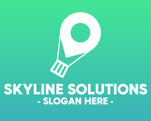 Location Navigation Balloon logo design