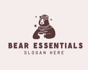 Cartoon Bear Winter logo design