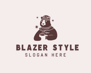 Cartoon Bear Winter logo design