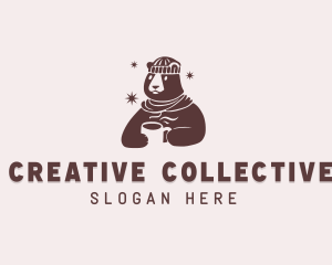 Cartoon Bear Winter logo design