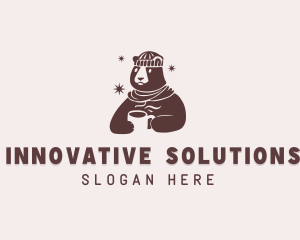 Cartoon Bear Winter logo design