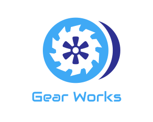 Gears - Blue Round Saw logo design