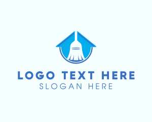 Clean - House Clean Broom Sweeper logo design