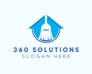 Home Clean Broom Sweeper logo design