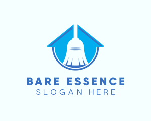 Home Clean Broom Sweeper logo design