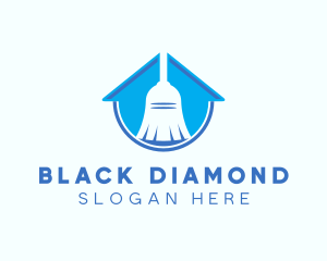 Home Clean Broom Sweeper logo design