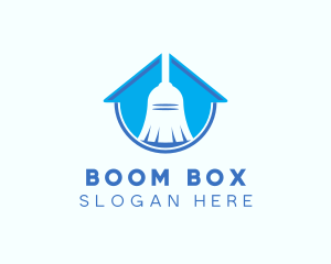 Home Clean Broom Sweeper logo design