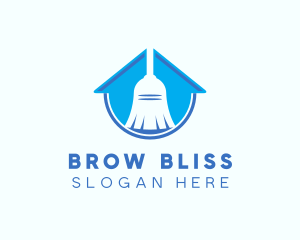 Home Clean Broom Sweeper logo design