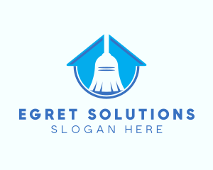 Home Clean Broom Sweeper logo design