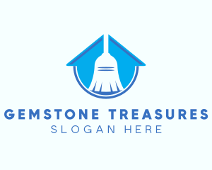 Home Clean Broom Sweeper logo design