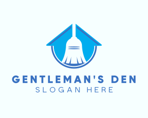 Home Clean Broom Sweeper logo design