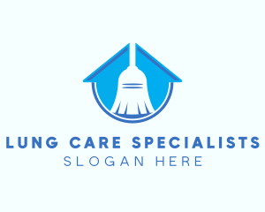 Home Clean Broom Sweeper logo design