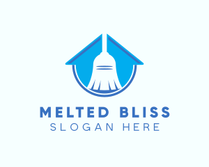 Home Clean Broom Sweeper logo design