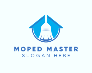 Home Clean Broom Sweeper logo design