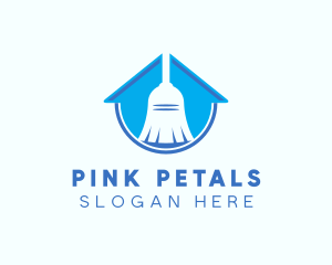 Home Clean Broom Sweeper logo design